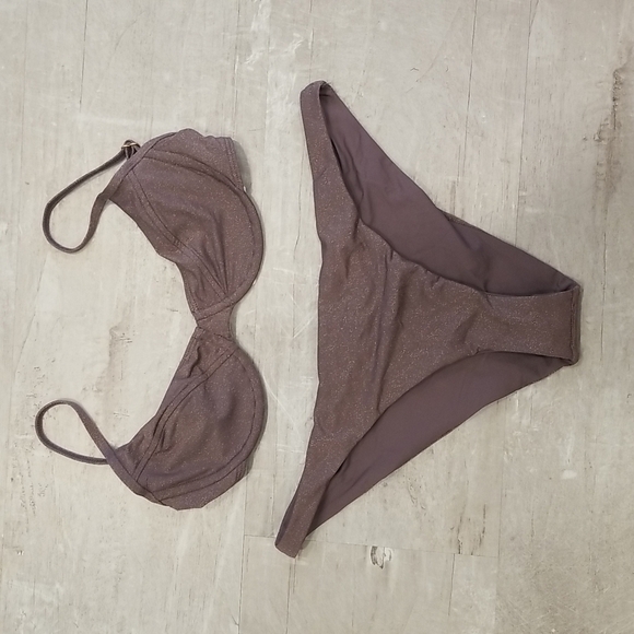 💕L*SPACE Shimmer Missy Bikini Top (Medium) + Shimmer Camacho Bikini Bottom (XL) - Picture 12 of 16